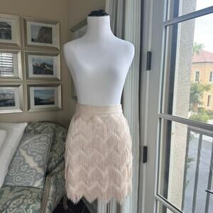Ella Moss Flirty Boho Glam Blush Fringe Mini Skirt Size 0/ 25 New With Tag